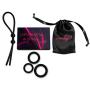 Cock Ring Set – 3 Penis Rings & 1 Adjustable Penis Tie – Erection Enhancing Sex Toy for Men and Couples