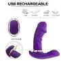 Wearable Butterfly Toys for Female Invisible Vibrantor Bullet for Women Small, Waterproof Self-Stìmulàtion Wànd for Adullt with Multi Frequency,USB Rechargeable T-Shirt (Purple)