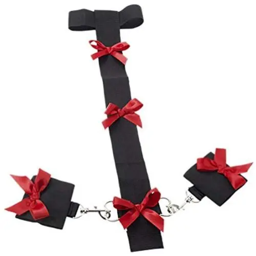 California Exotic Novelties Tantric Binding Love Collar and Cuffs, Black California Exotic Novelties Tantric Binding Love Collar and Cuffs, Black