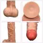 Valentines Day Gift Ď-Dîld`ɔ Powerful Wireless Remote Control Scene Props Vîb-Rát-Or Soft and Flexible Realistic Texture Vibration Couple Casual Toys (Color : Skin Color)