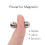 OUYAWEI Adult Products Strong Magnetic Nipple Clip Labia Clip Masturbation Sucking Breast Couple Teasing Stainless Steel Magnetic Ball Alternative Sex Toys 2 Pairs (4)