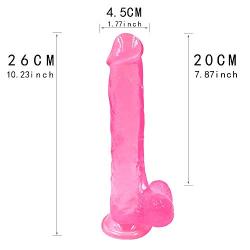 HYLHYL5-F Smǒǒth Wǎterprǒǒf Tǒy, 10 Inch T-Shirt Big Silicone Flexible with Strong Suction Cup Strong Flexible Huge for Women Men | Diameter 4.5cm/1.77iches