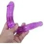 PRETYZOOM Silicone Double Headed Ended Dildo Dong G Spot Dildo Toy for Women (Purple)