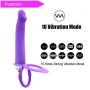 ARIRRA Silicone Vibrating Double Penetration Strapon Anal Dildo Silicone Strap On Penis