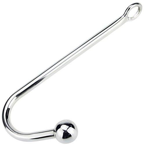 AKStore New Arrival Steel Stainless Anal Hook Fetish Bondage Hook Sex Toys Steel Anal Plug Rope Hook Bondage with Solid Anal Ball Sex Games Unisex Fetish Toy For Lovers(1 Ball)