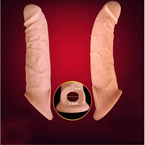 Skin 10 INCH Silicone Pe?NIS Sleeve Extender Enlargement Ma~1e Chastity S~e~X T~o~y~s Extension CO~CK Sleeves D~i~C?k Sock Reusable Condoms for Men Toy