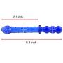 Wowlife Super Long Strong Sex Stimulator Blue Glass Dotted Dildo Dilddo Anal Plug for Women Crystal Masturbator for Moman Glass Pleasure Wand Double Head Design for G-spot Stimulation