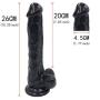 10.23 Inch Black Realistic Suction-ĎîLdɔ Waterproof Relax Massage Tools for Women Female Massager