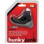 Hunkyjunk Slingshot 3 Ring Teardrop Silicone Blend Cock Ring - Tar Black
