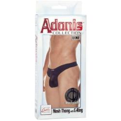 California Exotic Novelties Adonis Mesh Thong with C-ring, Large/X-Large, Black