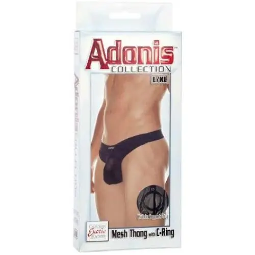 California Exotic Novelties Adonis Mesh Thong with C-ring, Large/X-Large, Black California Exotic Novelties Adonis Mesh Thong with C-ring, Large/X-Large, Black