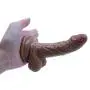 Medical Grade Silicone with Strong Suction Cup Training Expander Insert Wand Toys for Female Realistic Soft - Brown- Biyenanian1.2