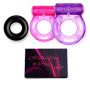 Cock Ring Set – 2 Vibrating Cock Rings w. Clit Stimulator & 1 Standard Penis Ring – Erection Enhancing Sex Toy for Men and Couples