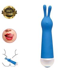 Cl-Ǐt Vaginá Flirt Ví-Brǎtör for Coupleš Bunny Ear Massager, 10 Frequency Vibration Electric Vib Massage Magic Wand Blue by YSQSH