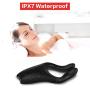 Waterproof Vibrating Cock Ring with 7 Powerful Vibration Modes, PALOQUETH Multifunctional G Spot Vibe Nipple Massager Penis Vibrator Perineum Stimulator for Couples Play, Rechargeable