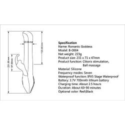 Rzoeox G-Spot Rabbit Vibrator for Clitoris Stimulation, Wave Type Pearl Rolling Massage and 7 Vibration Modes for Women Rechargeable