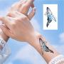 Ooopsiun 20 Sheets Temporary Tattoos For Women Girls and Men, Blue Dream Waterproof Temporary Tattoo Fake Tattoos Body Art Sticker