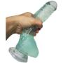 Dicks Black Realistic Dillo Massager with Suction Cup-Can Relieve Stressful Body 9.7 inches （G2) 908