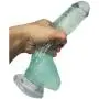Dicks Black Realistic Dillo Massager with Suction Cup-Can Relieve Stressful Body 9.7 inches （G2) 908