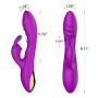 G Spot Rabbit Vibrator for Women Clitoral Vagina Anal Stimulation, YICO 12 Mode Dual Quiet Motor Clit Stimulator Waterproof Adult Sex Toys, Personal Massager Viberate Dildo Vibrators USB Rechargeable
