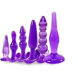 6Pcs Perfect Size Silicone But.t Plùgs Adult Toys for Couples Beginner (Purple1)