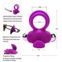 USB Rechargeable 10 Speed Waterproof Separable Easy to Clean Male Double Ring Massage Tools with Adult Toys Play for Men Or Couples（Choice of Purple or Black） (Purple)