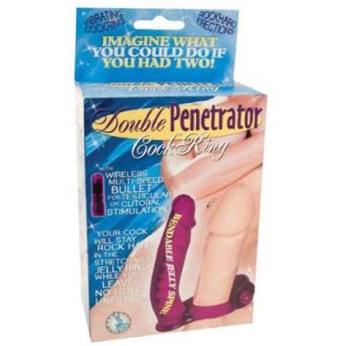 Nasswalk Double Penetrator Cock Ring, Purple
