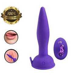 Naughty Amal Būtt Plug for Beginners 5 Frequency Vib Rechargeable Wireless Remote Control Anales Trainer, Silicone Waterproof Unisex Massager Purple by YSQSH