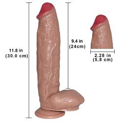 JSCRlove 11.8 Inch Realistic Ultra Soft-Ďîldɔ Brown Realistic Dual Density Toy Womens Hands-Free Cups Women Underwear