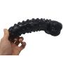 FAAK Silicone Bumpy Dildo G-Spot Novelties Female Masturbator Soft Flexible Adult Toy Cock with Suction Base Waterproof (Black)