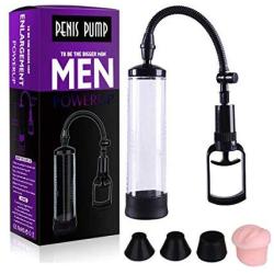 LIVE4COOL Manual Penis Vacuum Air Pump Strengthen Enlarger Booster Extender Setting Device for Men Power Up Massage Care with Masturbation Cup