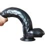 JDesto- 12&quotLifelike Massager Ge Size Massager and Strong Suction Cup Free with Earrings DEPUR (Color : Black)