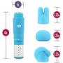 Discreet Pinpoint Massager - Multi Speed Pocket Vibrator - Waterproof - 3 Silicone Attachments - Massage Kit - Sex Toy for Women - Sex Toy for Couples (Blue)