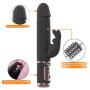 Vibrating Rabbit Realistic Dildo for Clitoral Stimulation, G-Spot Vibrator Bunny Rotating Bead Waterproof Rechargeable Clitoral Anal Vibrator Adult Sex Toys(Black)