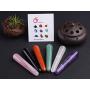 JIC Gem 6pc Natural Crystal Massage Wand for Face Acupuncture Therapy Pointed Stick Tretament Gua Sha Scraping Tool for Reiki Healing
