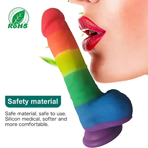 Didlo Long 8 Inch Realistic Lifelike Flesh Huge Tools for Women Silicone Tools with Suction Cup-Rainbow Color-jixubupagua Didlo Long 8 Inch Realistic Lifelike Flesh Huge Tools for Women Silicone Tools with Suction Cup-Rainbow Color-jixubupagua
