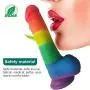 Didlo Long 8 Inch Realistic Lifelike Flesh Huge Tools for Women Silicone Tools with Suction Cup-Rainbow Color-jixubupagua Didlo Long 8 Inch Realistic Lifelike Flesh Huge Tools for Women Silicone Tools with Suction Cup-Rainbow Color-jixubupagua