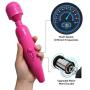 ❤Personal Wand Massager Cordless- DIBOTA Powerful Handheld Rechargeable Stress Relief Massage Stick, Therapeutic Massage for Foot Back Neck Full Body - Upgraded 20x Multi-Speeds (Red)
