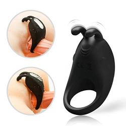 Black G-Spot Pēnisrings Stimulation Toys Sex Products, Sleeve Pēnisring Vibration Sex Delay 7 Speed for Men Vibbrantor Pēnis