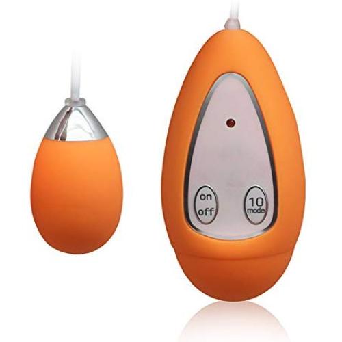 10 Functions Silicone Vibrating Love Egg Vibrator for Women - Smooth Clitoral Stimulator Vibe Sex Toy for Masturbating or Foreplay with Lover-Powerful Silicone Clitoral Masturbations G Spot (Orange)