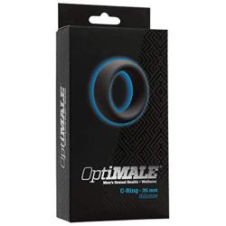 Doc Johnson OptiMALE - Tapered C-Ring - Stretchy Silicone - 35mm Unstretched Inner Diameter - Rounded Edges - Wont Dig Into Skin - Slate