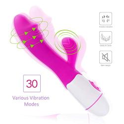 XDeer USB Rechargeable G Spot Rabbit Dildo Vibrator for Clitoris Stimulation, Powerful Dual Motors with Bunny Ears 10 Vibration Modes Vagina Stimulator Waterproof for Women Sex Toys