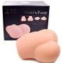 Male Sex Love Doll Masturbator with Two Holes for Masturbation, SHEQU 3D Realistic Vagina and Anal Masturbator Silicone Natural Suction Adult Toys 5Pounds (Maki Ass)