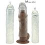 SHEQU Reusable Penis Sleeve Extender Clear Silicone Extension Sex Toy Cock Enlarger Condom Sheath Delay Ejaculation Toys for Men (3pcs Small, Medium and Large Included)