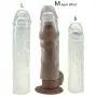 SHEQU Reusable Penis Sleeve Extender Clear Silicone Extension Sex Toy Cock Enlarger Condom Sheath Delay Ejaculation Toys for Men (3pcs Small, Medium and Large Included)