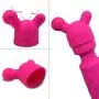 Mini Massager Attachments Massage Accessories Accessory Attachment Silicone- Three Different Styles (Pink)