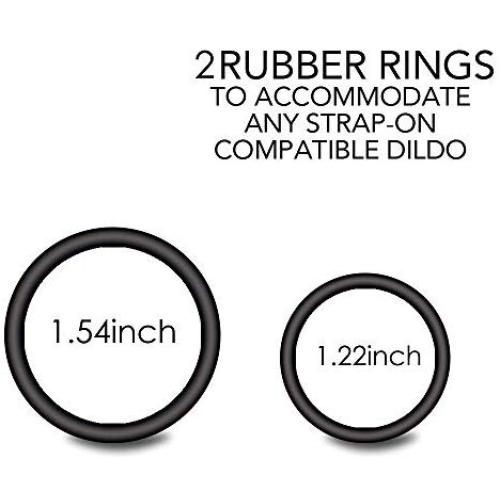 Adjustable Strap On Dildo Harness, Ferch Double Hole Pegging Harness Leather Soft Ring Belt for Male (Black)