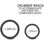 Adjustable Strap On Dildo Harness, Ferch Double Hole Pegging Harness Leather Soft Ring Belt for Male (Black)