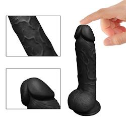 Personal Massager 9.25 Inch Mǎssager Toy Soft and Sáfe Réal Feel with Suction Cup Dilos for Sèx Women Sold only by&quotMrs Ma" (Color : Black)