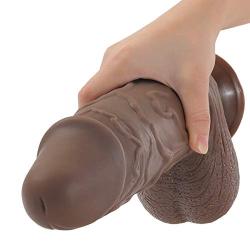 Hyper Realistic D-ildos, Liquid Silicone Adult Toys G-Spot Premium Penis Dong with Suction Cup, Sex Toy for Female